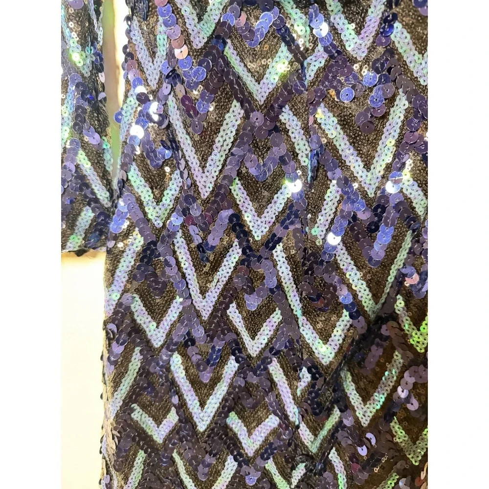 Y2K Vintage Charlotte Russe Sequin Mini Dress Open Back Party Mini Glam Clubwear
